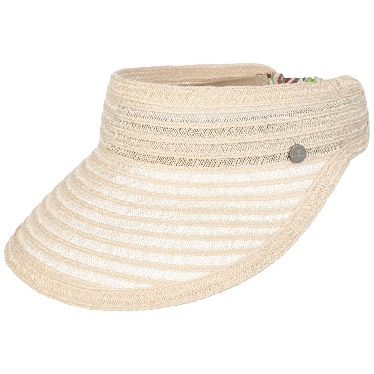 LIERYS Jana Strohcap Hanfvisor mit Musterband Made in Italy Damen Frühling Sommer