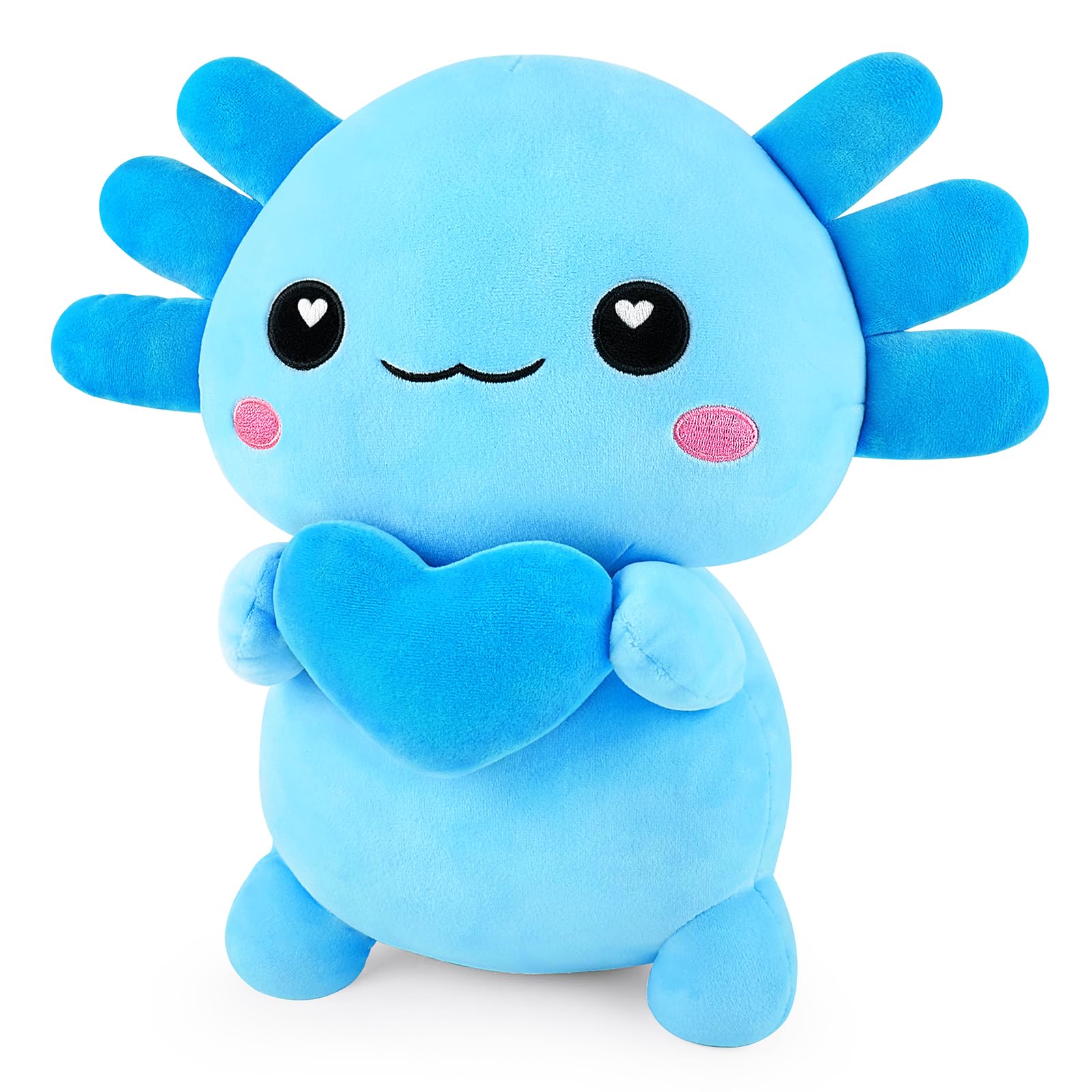 Axolotl Plush Pillow Stuffed Axolotl Toy for Friends Stuffed Animal Plush Pillow Cute Plush Toys Animal Hugging Pillow For Love Cushion Pillows Cuddly Toy Soft Toys Heart for Boys Girls Present