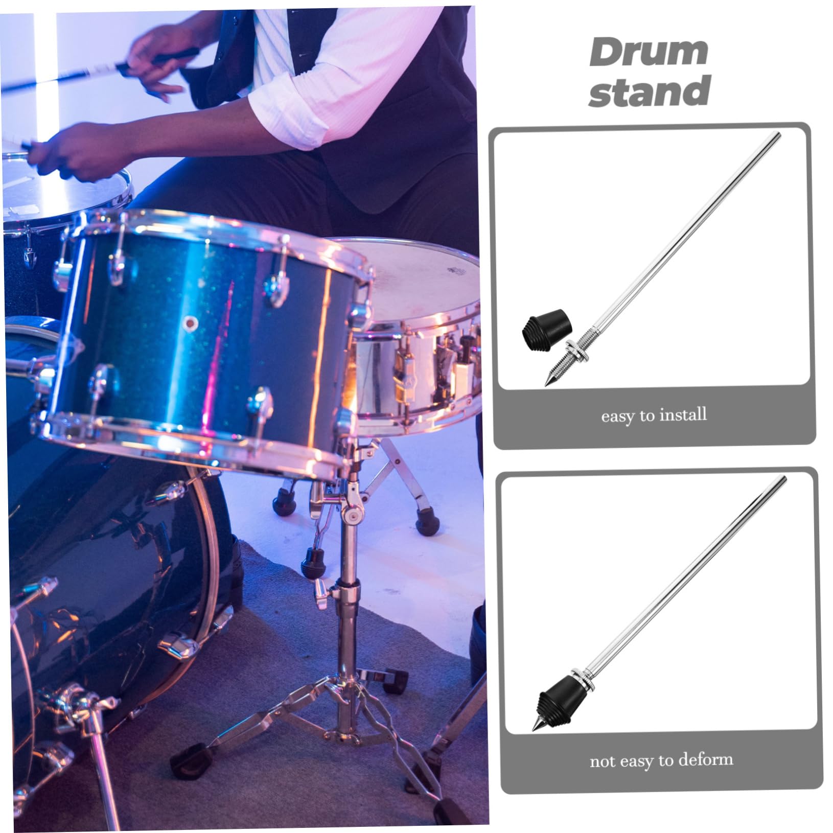 VICASKY 2pcs Drum Stand Tom Drum Bracket Metal Drum Holder for Drum Mount for Percussion Instrument