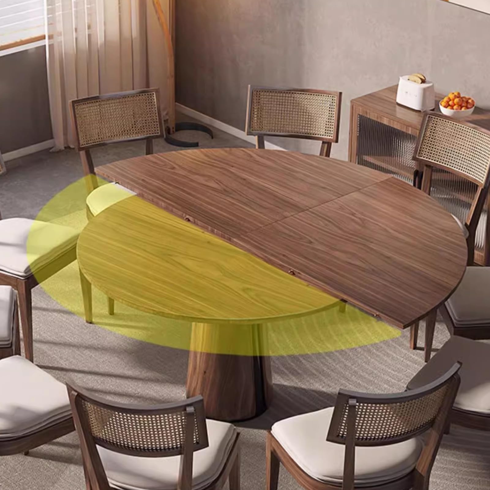 Table ronde pliable en bois massif repas de fête et banquets conviviaux
