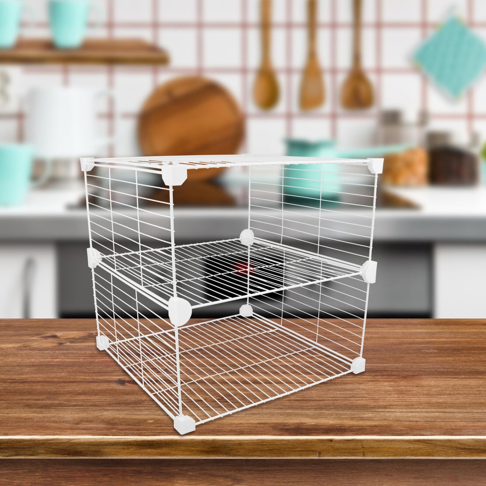 Organizador Metálico para Congelador con Divisores Ajustables Estante Separador para Nevera para Cocina Despensa y Arcón Congelador