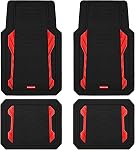 Rubbermaid Car Floor Mat Heavy Duty All Weather Car Floor Mats Complete Set with Dual Tone Pink Aluminum Inserts - Universal Fit, Backrest
