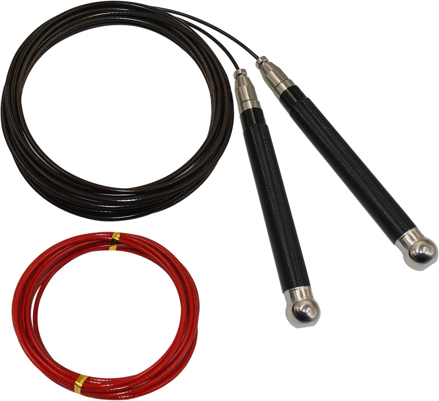 Jump Rope - Adjustable Skipping Rope Comfortable Metal Handles for Any Skill Level, Men, Women & Kids - Great for Crossfit Training, Boxing, and MMA Workouts