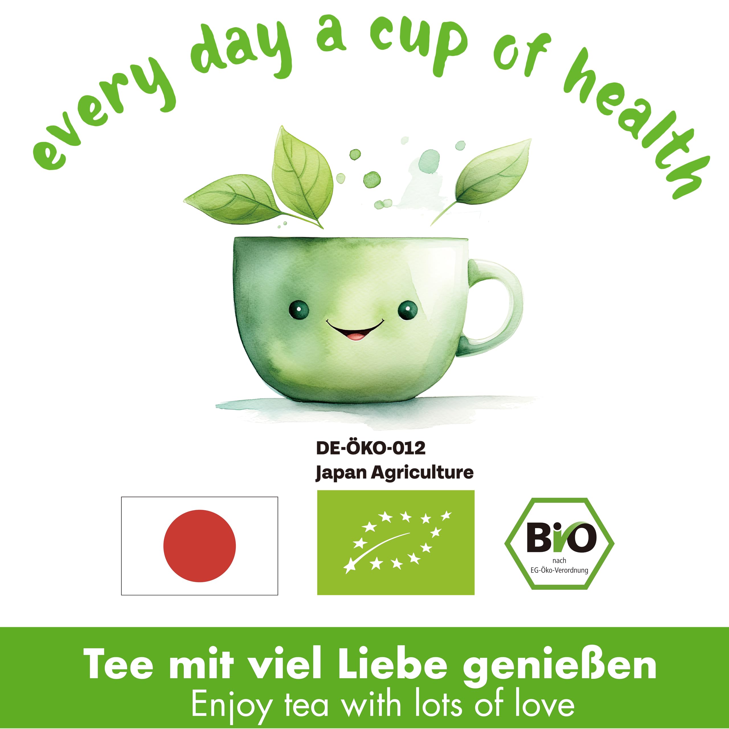 Goodwei Tè verde Sencha biologico dal Giappone | Autentico Sencha di grado superiore, 250 g