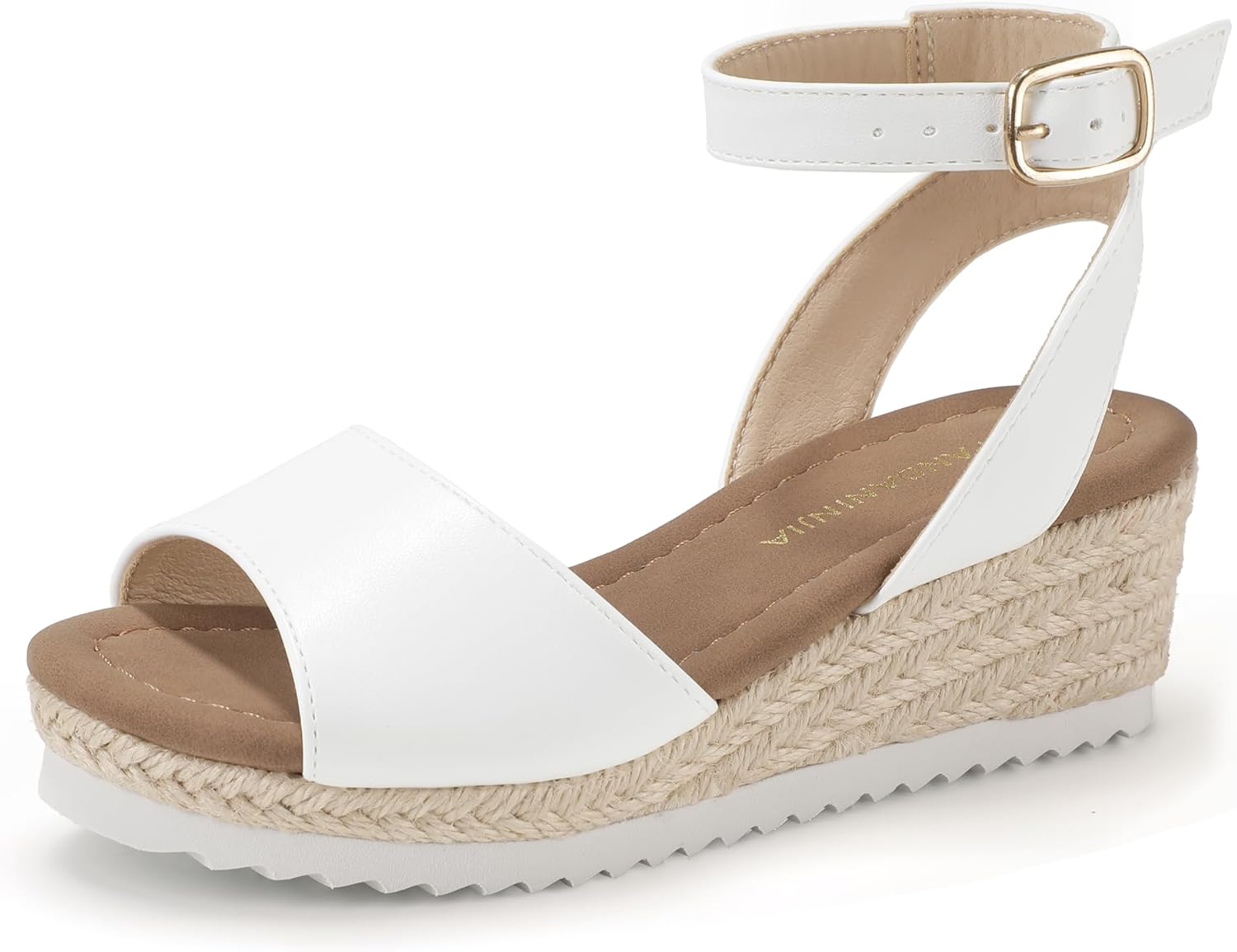 PANDANINJIA Girls Wedge Sandals Espadrilles Platform Heels for Girls Dress Shoes Ankle Strap Little Big Kids Sandals Summer Shoes