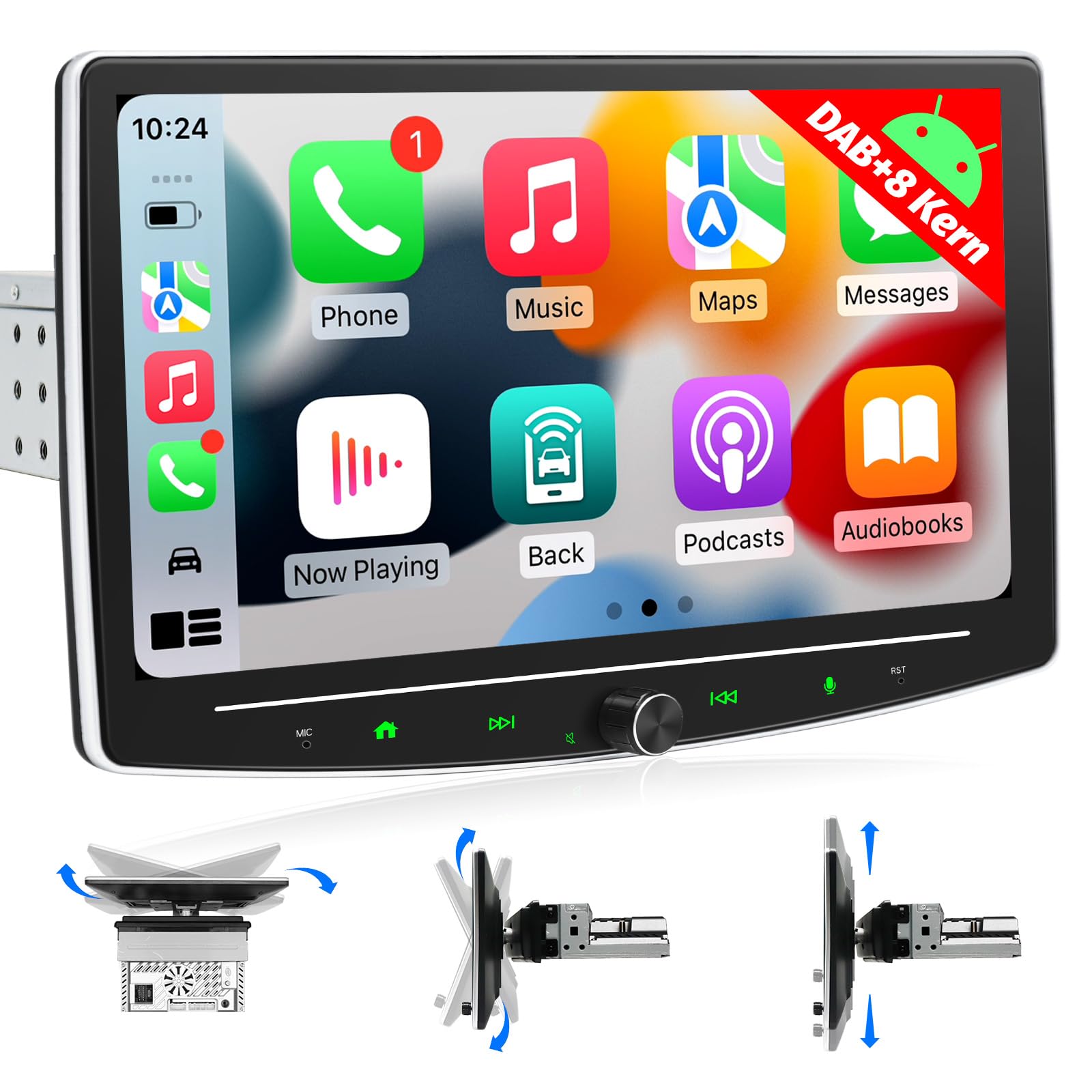 Android 13 Autoradio 1Din mit Bildschirm, 10,1 Zoll 1 DIN Radio