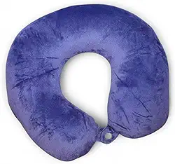Almofada de Pescoço Travesseiro Cervical Ergonômico para Viagem Micropartículas Descanso (Violeta)