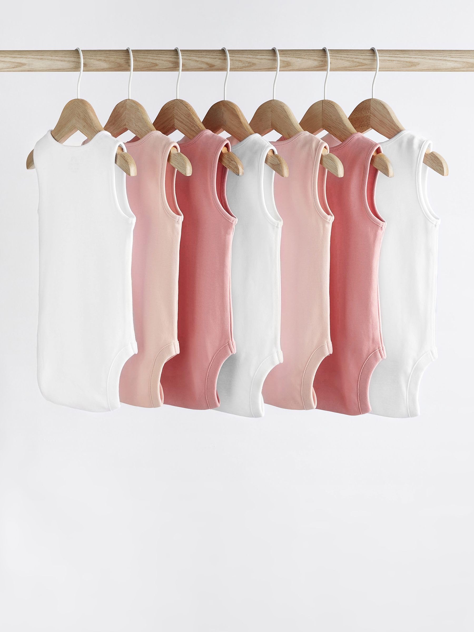 NEXT Bambina Confezione da 7 body a canotta per neonati in 100% cotone