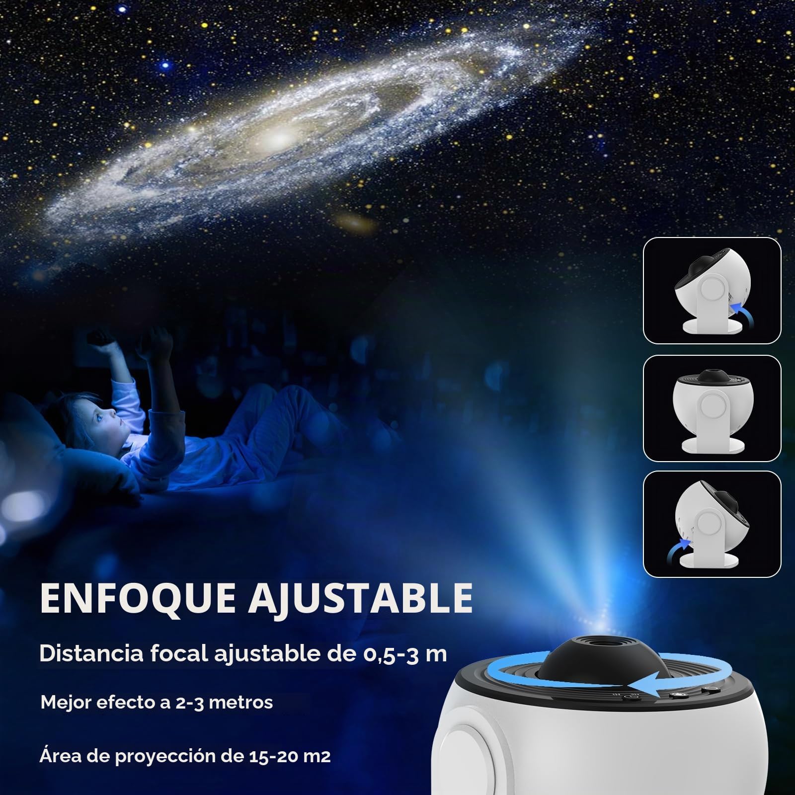 Proyector de Estrellas Planetario, Proyectors de Galaxia LED con 13 Discos de Película Luz de Noche de Cielo EstrelladoLámpara de Proyector de Luna para Niños Adultos Techo Dormitorio Sala de Estar