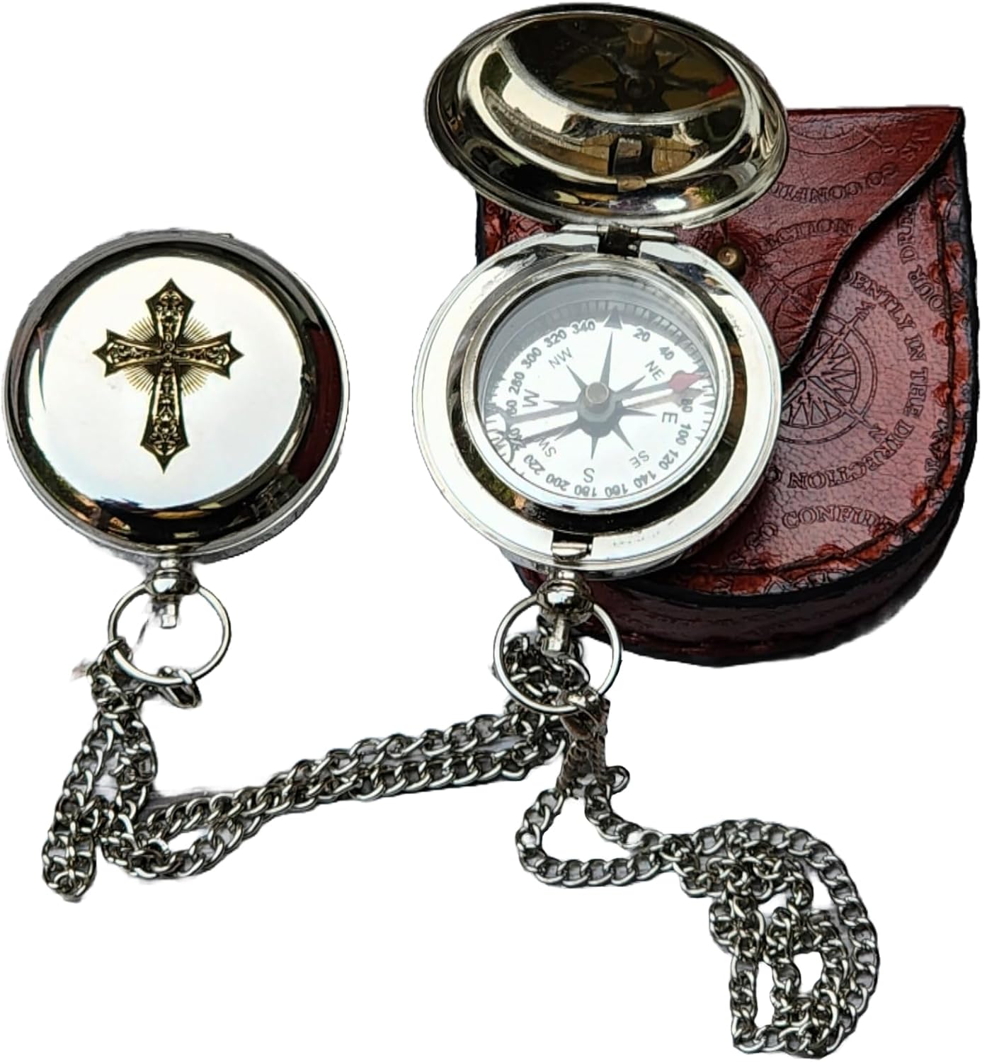 Personalized Silver Compass, Working Compass with Case, Engraved Brass Compass, Wedding Gift, Christening Gift, First Anniversary, Baptism Keepsake, Personalized Gift