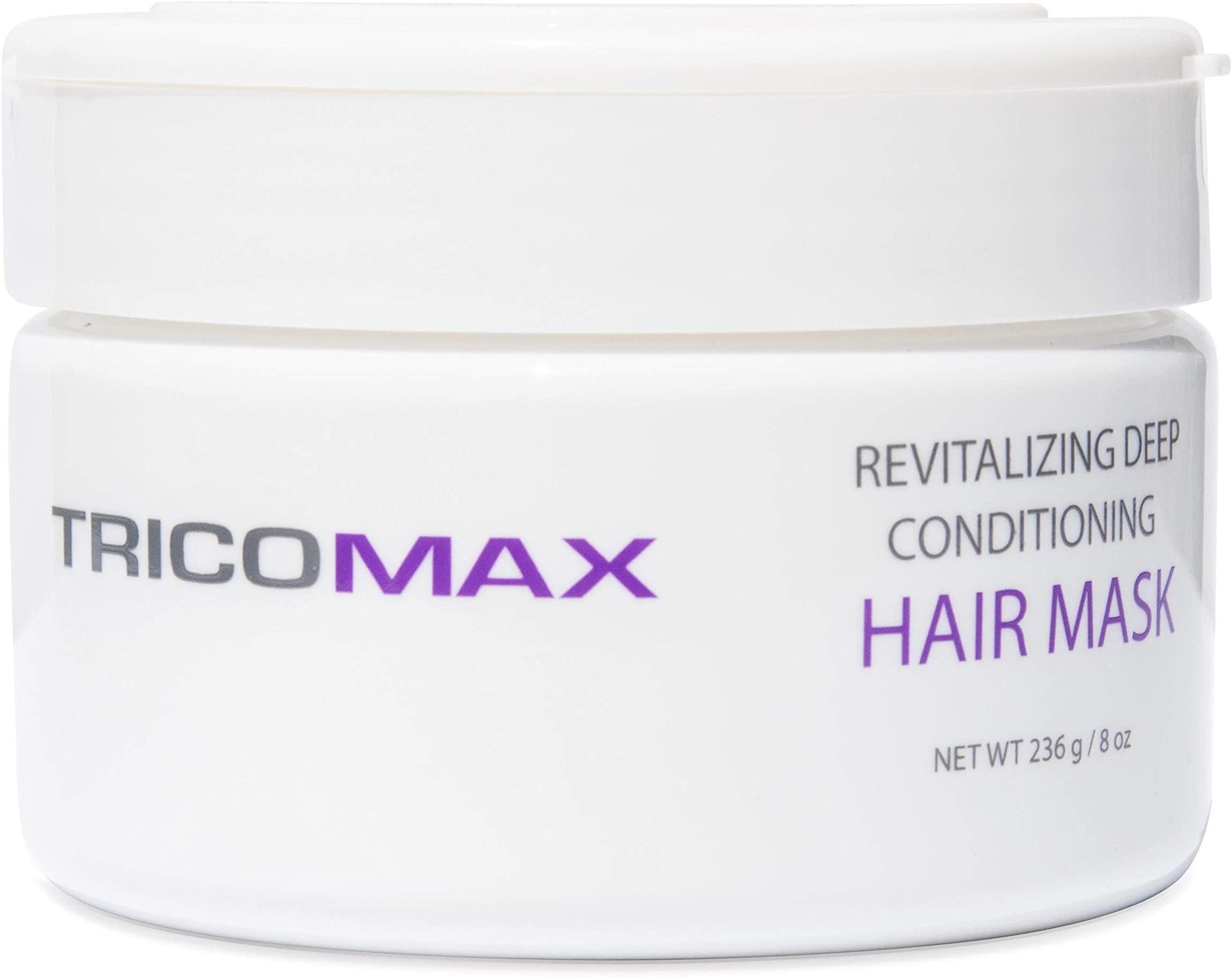 Tricomax Natural Hair Revitalizing Deep Conditioner for Men and Women | Olive Oil, Shea Butter, Avocado Oil | Designed for Natural Hair Growth/ Damaged Hair | 8 oz