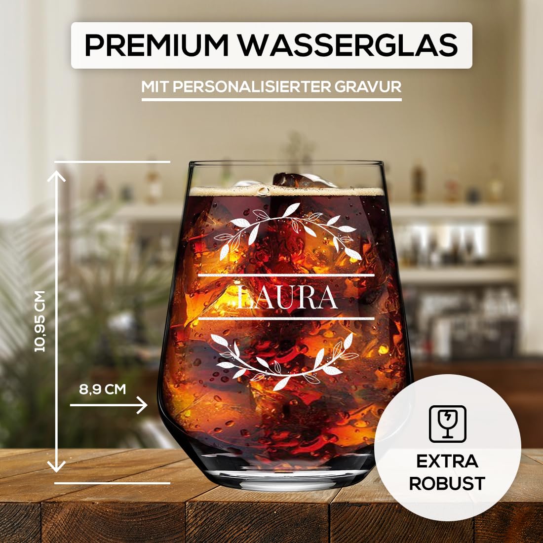 polar-effekt Waterglas, 425 ml, 2 stuks, met gepersonaliseerde gravure polar-effekt Waterglas, 425 ml, 2 stuks, met gepersonaliseerde gravure