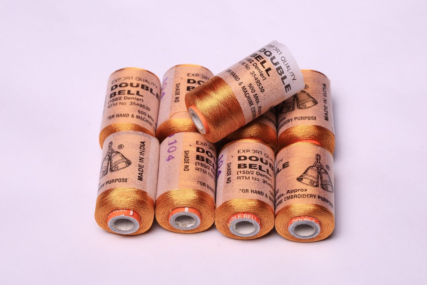 Double Bell Thread Gold Color Silk Thread Pack 5 for Tassel Making, Embroidery and Crafts