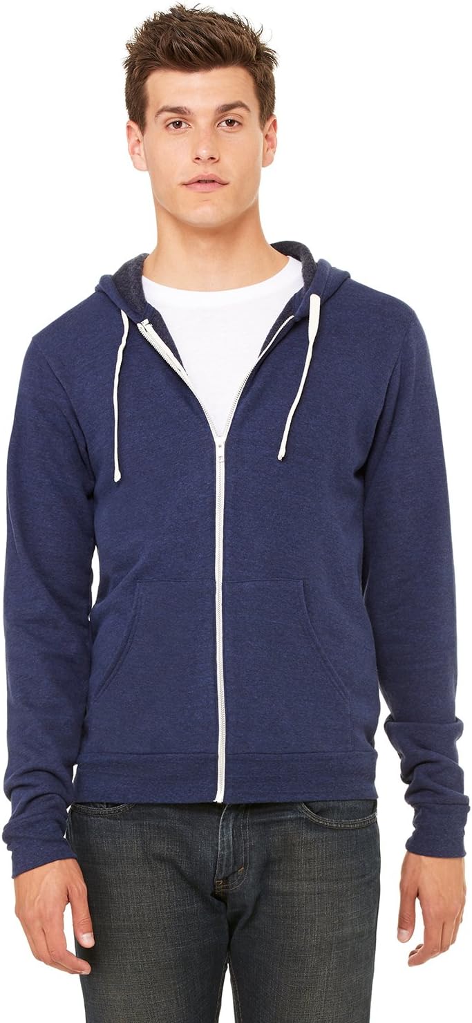 Bella Canvas Men's Tribl. Flce Zip Hoodie