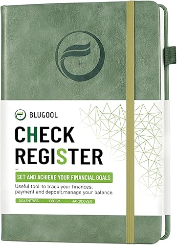 Registros de cheques para chequera personal, registro Blugool de cheques con registros de cheques y transacciones, libro de registro de contabilidad