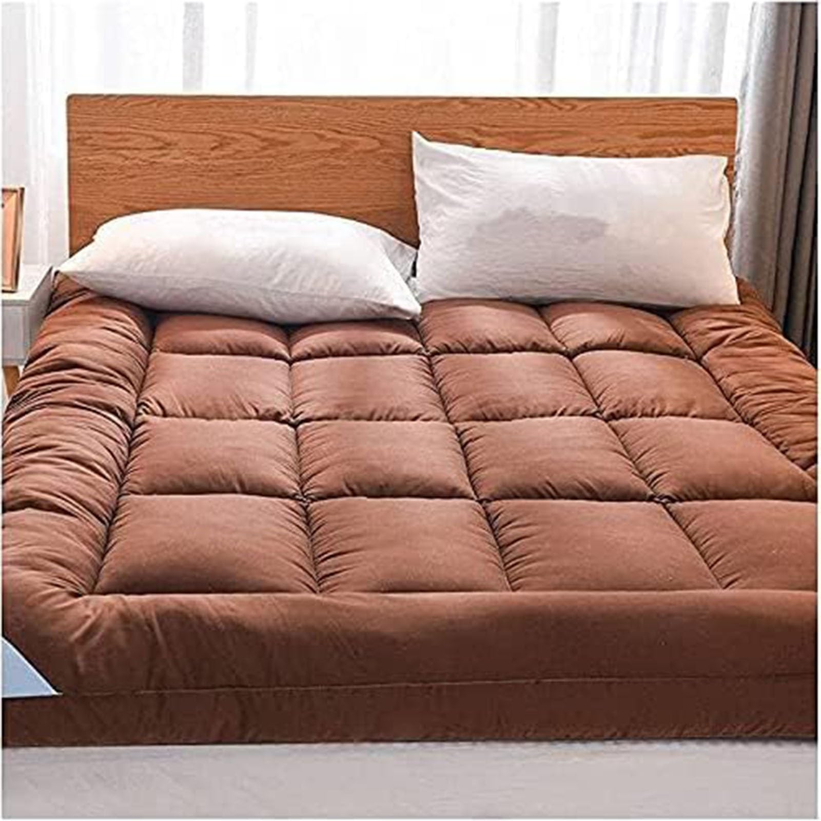 Materasso futon giapponese portatile, comodo e pieghevole, ideale per campeggio, letto matrimoniale o matrimoniale, facile da riporre, biancheria da letto da viaggio leggera e morbida