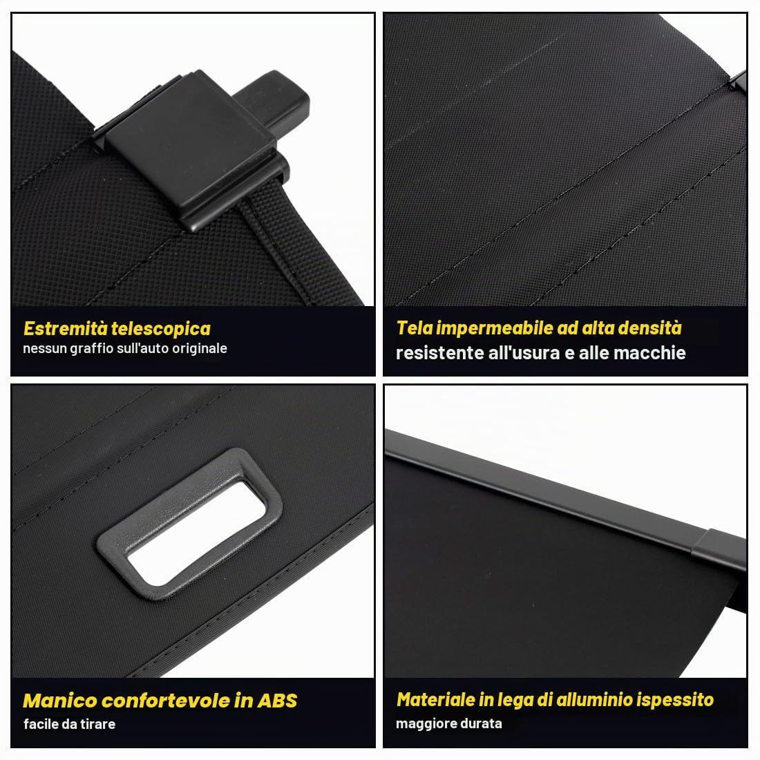 Protezione Coperchio Portabagagli Copertura Bagagliaio Auto Baule Posteriore Pacco Ripiano Portaoggetti Cargo Cover Nero per Audi Q3 2013-2017