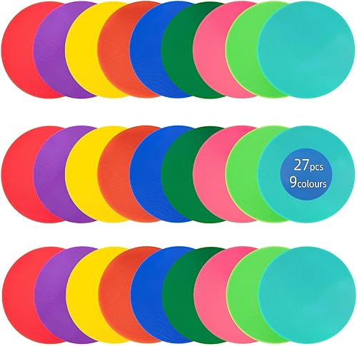 Marcadores de puntos, 18 unidades, 9 pulgadas, 10 pulgadas, de goma antideslizante, conos de campo plano, puntos de polietileno para fĂștbol,