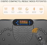 Dripex Vibrációs talapzat otthoni izomtréninghez 99 fokozat 5 program Bluetooth hangszóró LCD kijelző fekete 4