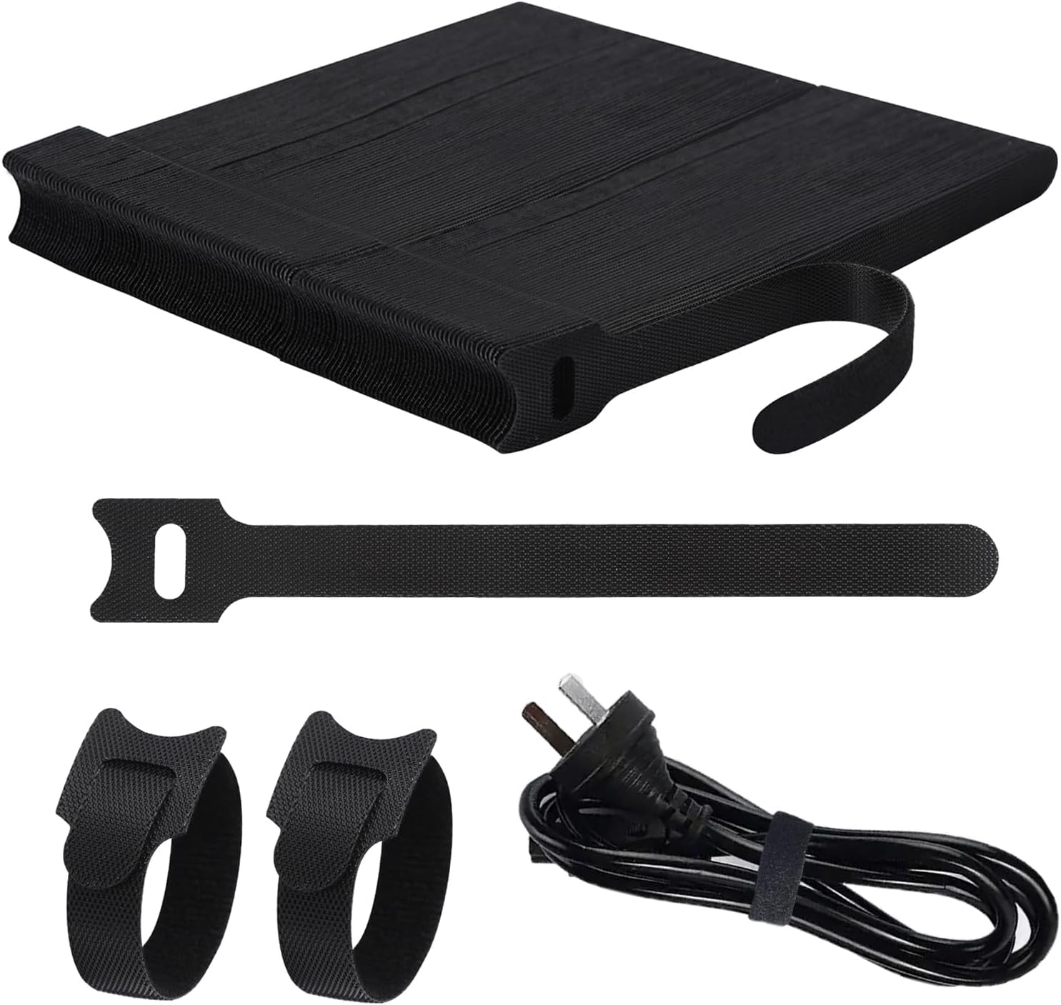 100PCS Hook and Loop Straps - 6 Inch Reusable Cable Ties for Cable Management, Adjustable Cord Organizer Hook & Loop Straps for Home, Office and Data Centers, Black