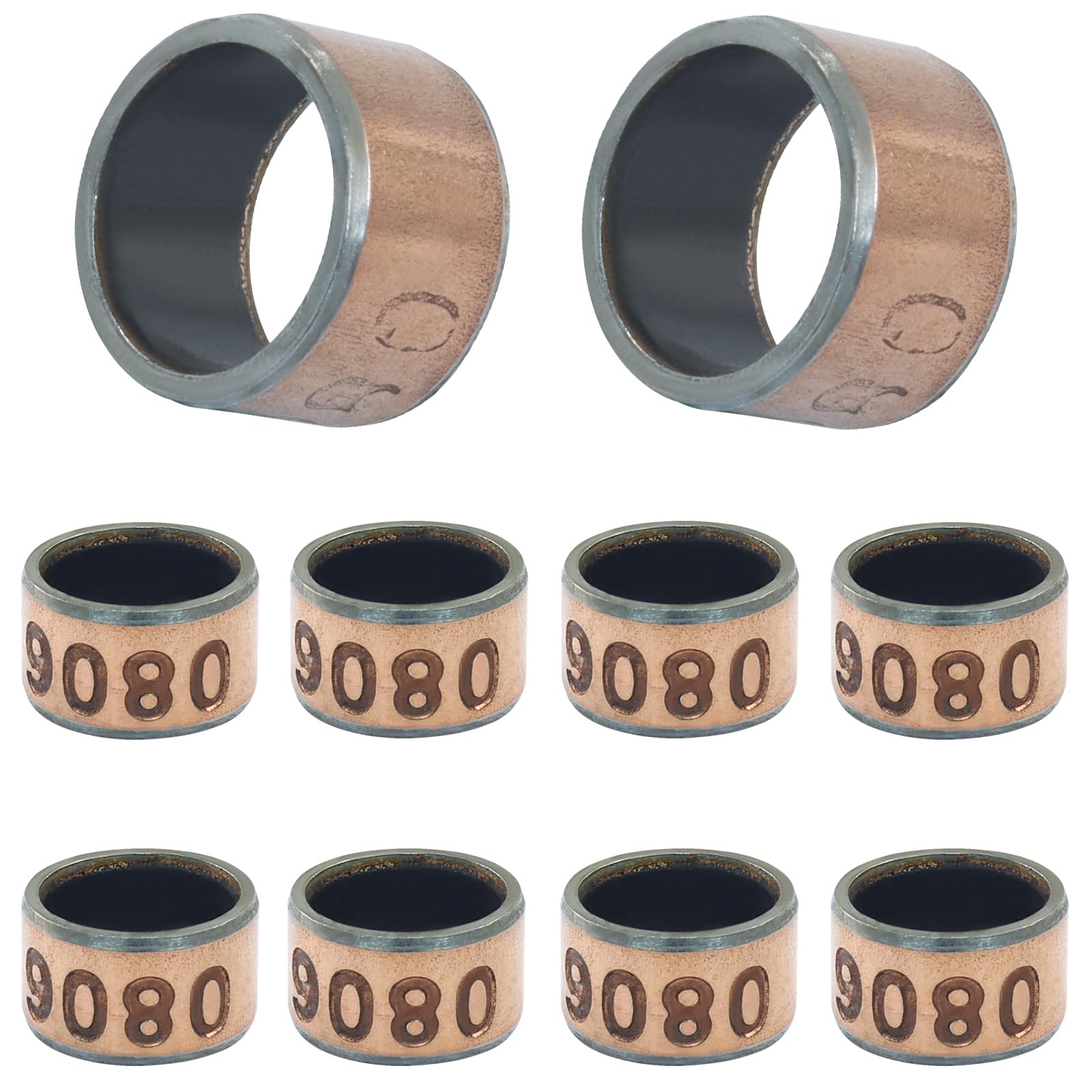 Murtenze 10 Pcs Sleeve Bearings, 8mm Bore 10mm OD 6mm Length Wrapped Oilless Bushings, Plain Bearings for Engineering Machinery, Automotive