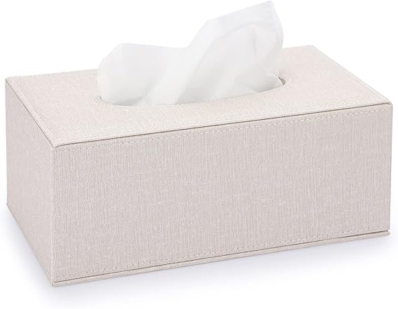Amazon.com: Sumnacon Tissue Box Cover Rectangle Linen Tissue Box ...