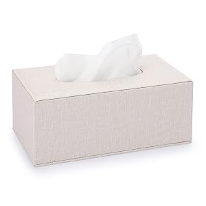 Sumnacon Tissue Box Cover Rectangle Linen Tissue Box Stylish Tissue Box Holder with Magnetic Bottom Decorative Tissue Cover