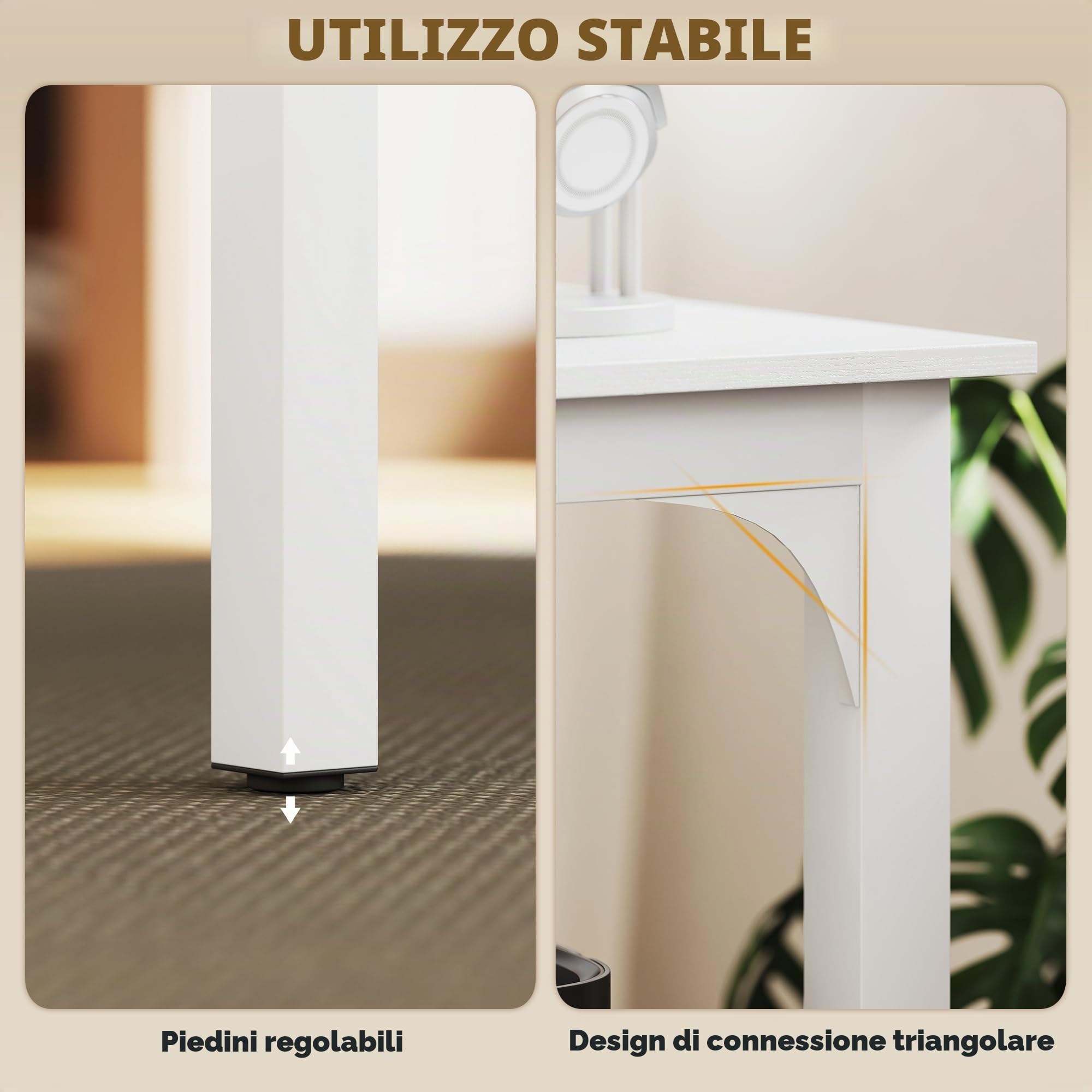 HOMCOM Scrivania, scrivania per computer, 180 cm, con ampio piano per 2 persone, telaio in acciaio, tavolo per computer per lavoro a casa o studio, bianco