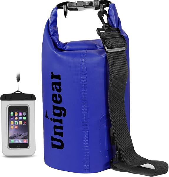 Unigear Sacs Imperméables/Sacs Etanches/Dry Bag (2L/5L/10L/20L/30L/40L) pour Activités de Plein Air et Sports Aquatiques Camping Nautique Kayak Pêche avec Une Pochette étanche de Téléphone - 1
