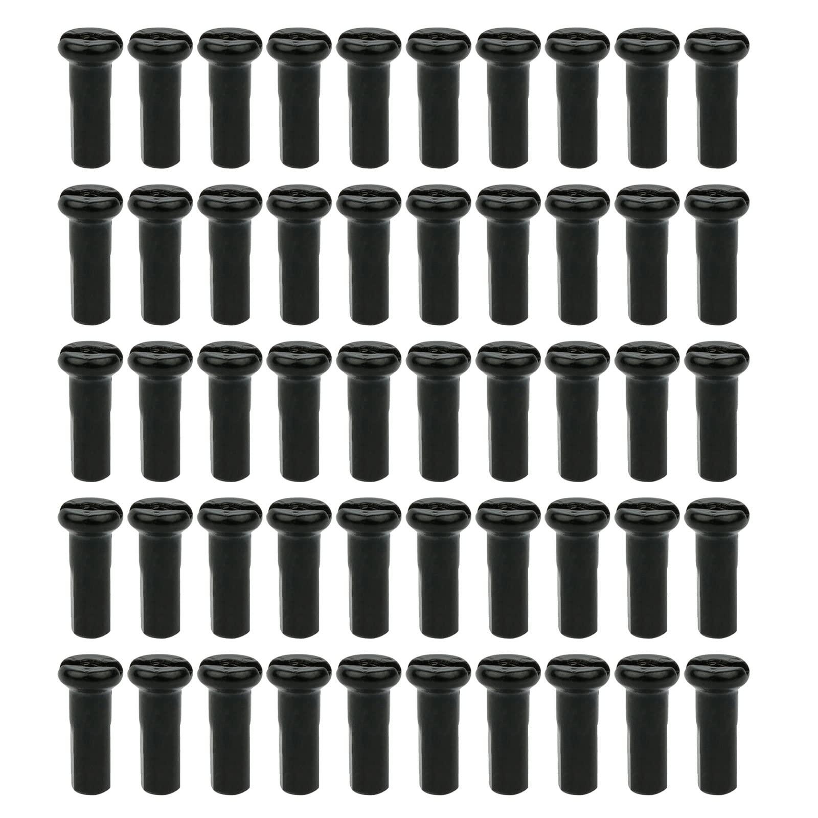 Gereiny Black 50Pcs Brass Spoke Nipple 14G 13G 12G Mountain Road Bicycles Wheel E-Bike Scooter Bike Spoke Cap Brass Bike Part Coated