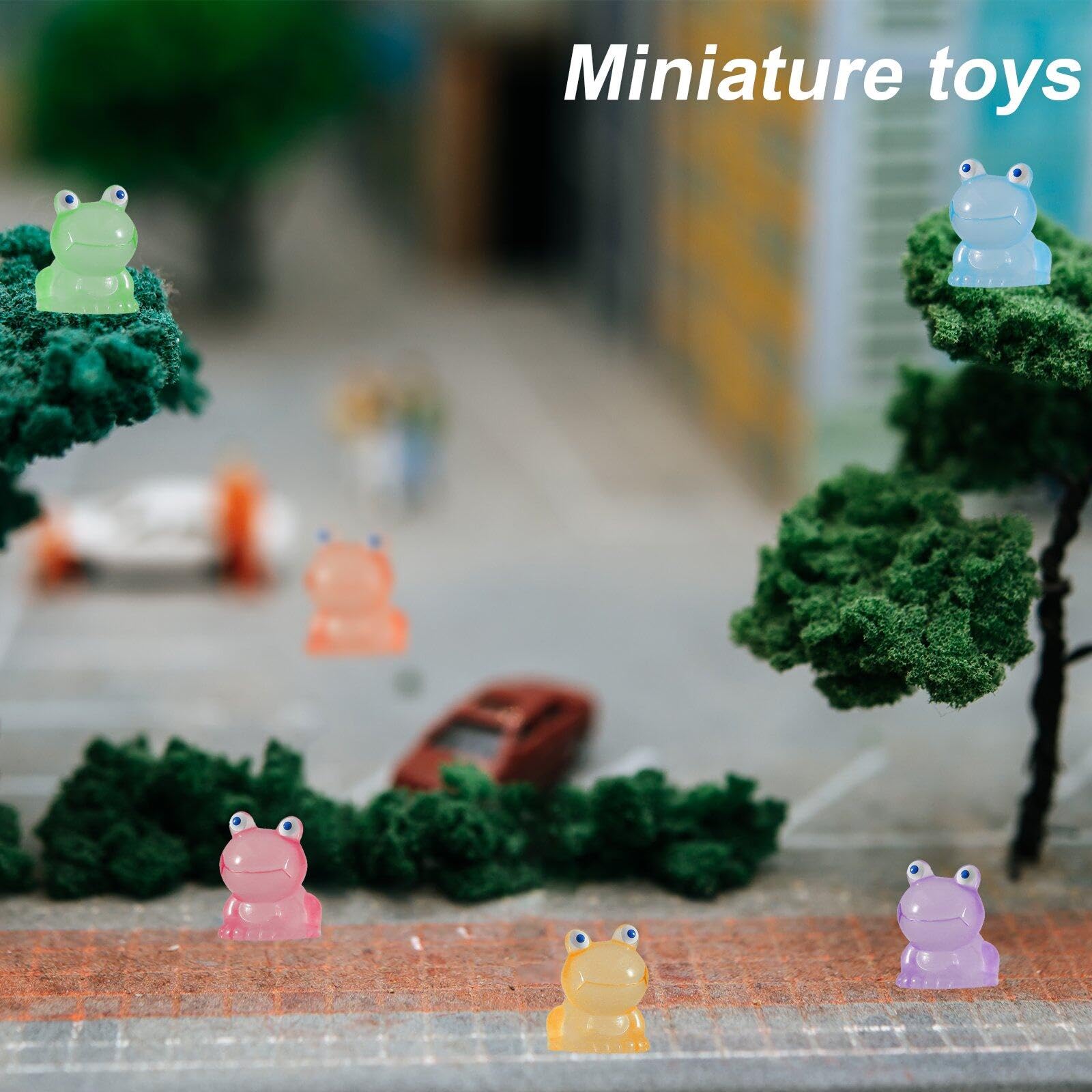 DiiWmme – Lot De 80 Mini Grenouilles Phosphorescentes En Résine, Décoration Maison De Poupée, 8 Couleurs