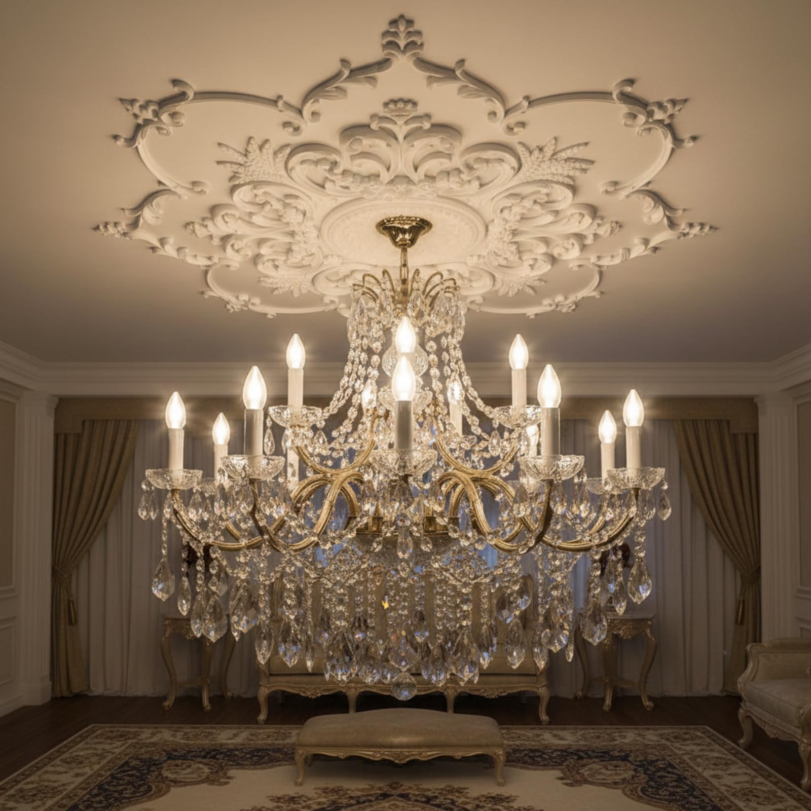 Nuanchu 28'' Large PU Ceiling Medallion for Chandelier Light Fixtures — Amazon image 13