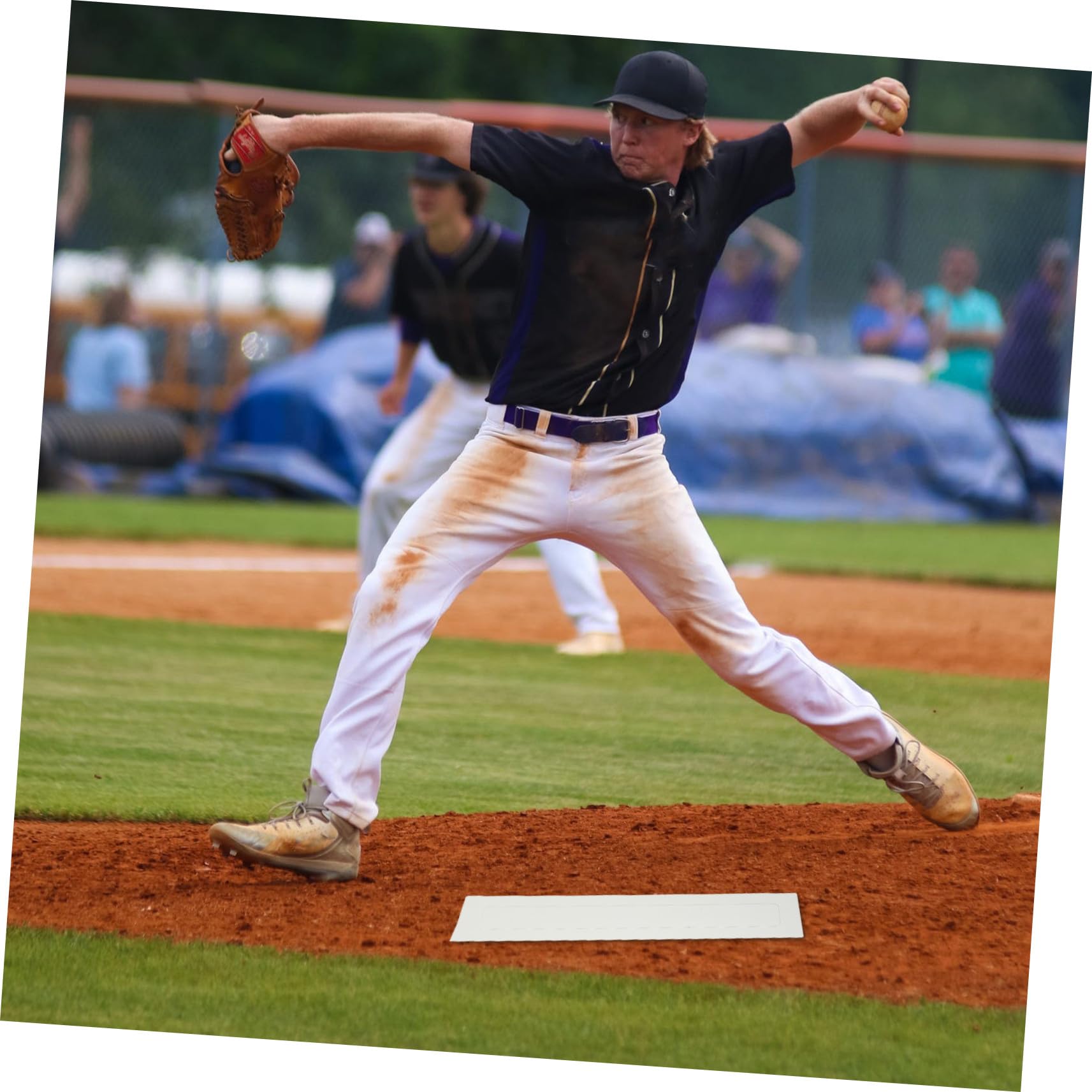 Toddmomy Set 5 Pièces de Plaques en Caoutchouc Imperméables Plaque de Lanceur, Équipement Terrain Baseball Portable et Résistant pour Entraînement et Match