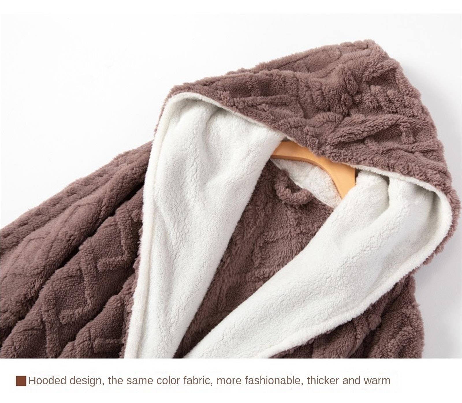 Bata de Casa Bata Gruesa De Forro Polar, Baño Larga Felpa Con Bolsillos, Albornoces Suaves Y Cálidos, Unisex Bathrobe