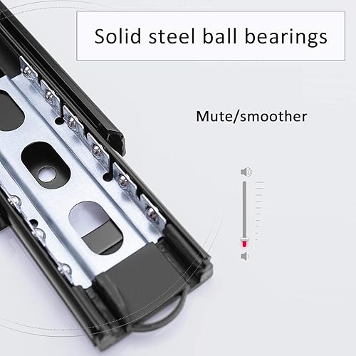 Miniatura 3 de 1 par de rodamientos de bolas silenciosos, extensión completa, cierre suave, correderas de cajones de montaje lateral, para gabinetes de