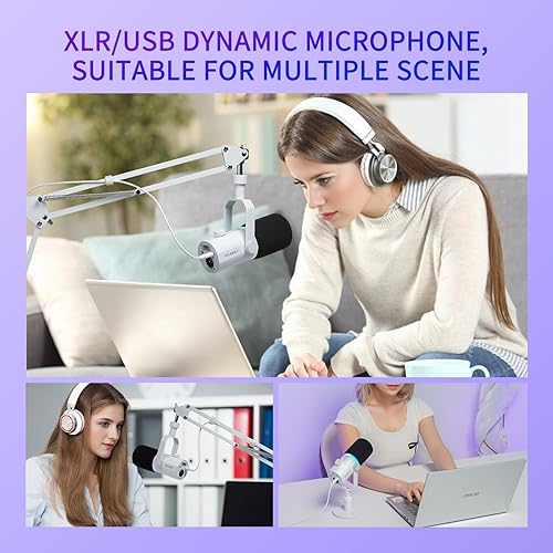 Miniatura 8 de FEELWORLD PM1 XLR - Micrófono dinámico USB, regalos para grabación de podcasts, PC, computadora, juegos, transmisión en vivo, voz en off, micrófono