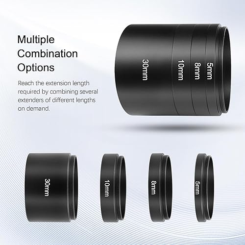 Miniatura 6 de astromania astronómico 2"m48-extension Tubo Kit para cámaras y ocularesLongitud 5mm 8mm 10mm 30mmM48X 0,75a ambos lados