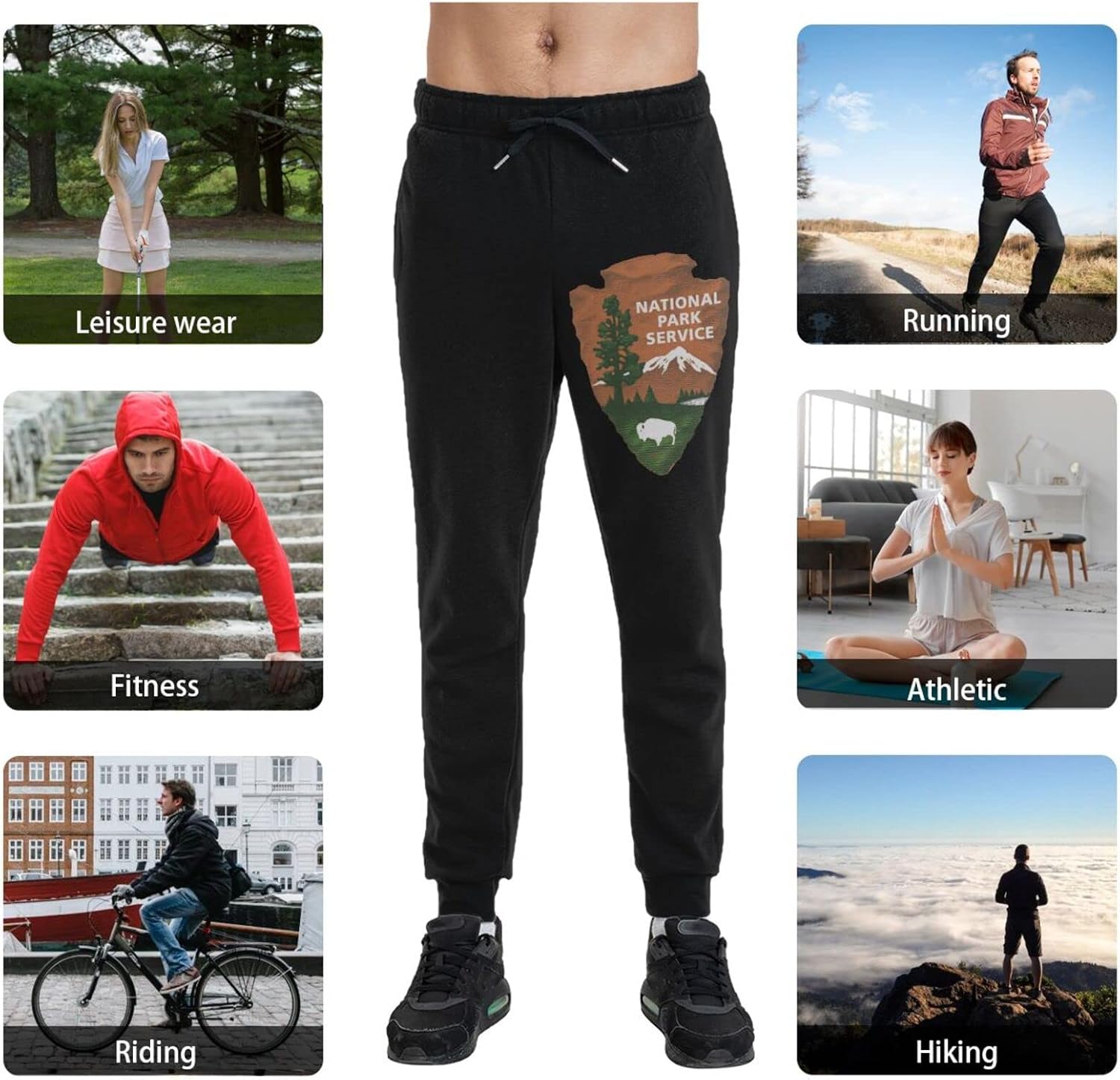 Us National Park Sweatpants Men Long Pants with Pockets Joggers Sports Casual Pants