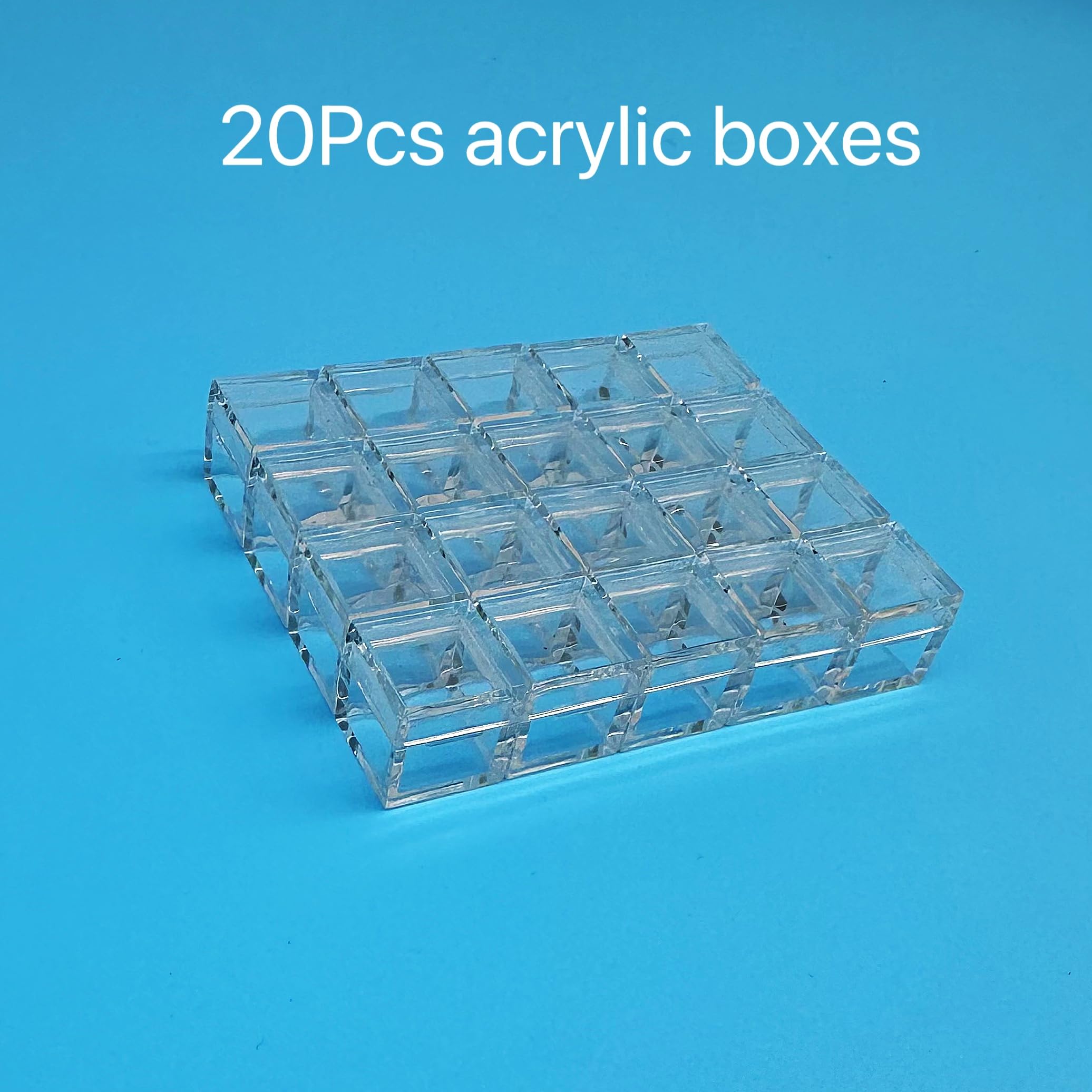 Scatole acriliche per cubi elementi, custodia trasparente per collezioni di elementi cubici a densità, 10 mm (20)