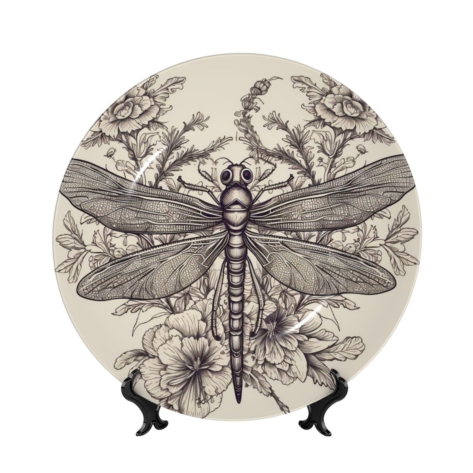 Porcelaine anglaise florale faite main : assiette décorative haut de gamme de 25,4 cm