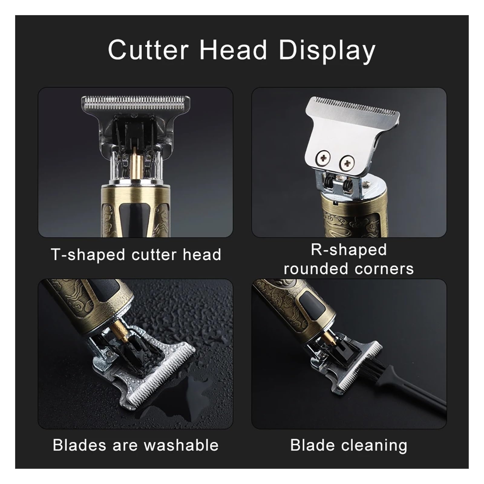Rasoi T9 0mm USB Elettrico Tagliacapelli Ricaricabile Tagliacapelli Professionale Uomo Rasoio Barba Trimmer per Uomini Barbiere (IndianLCD)