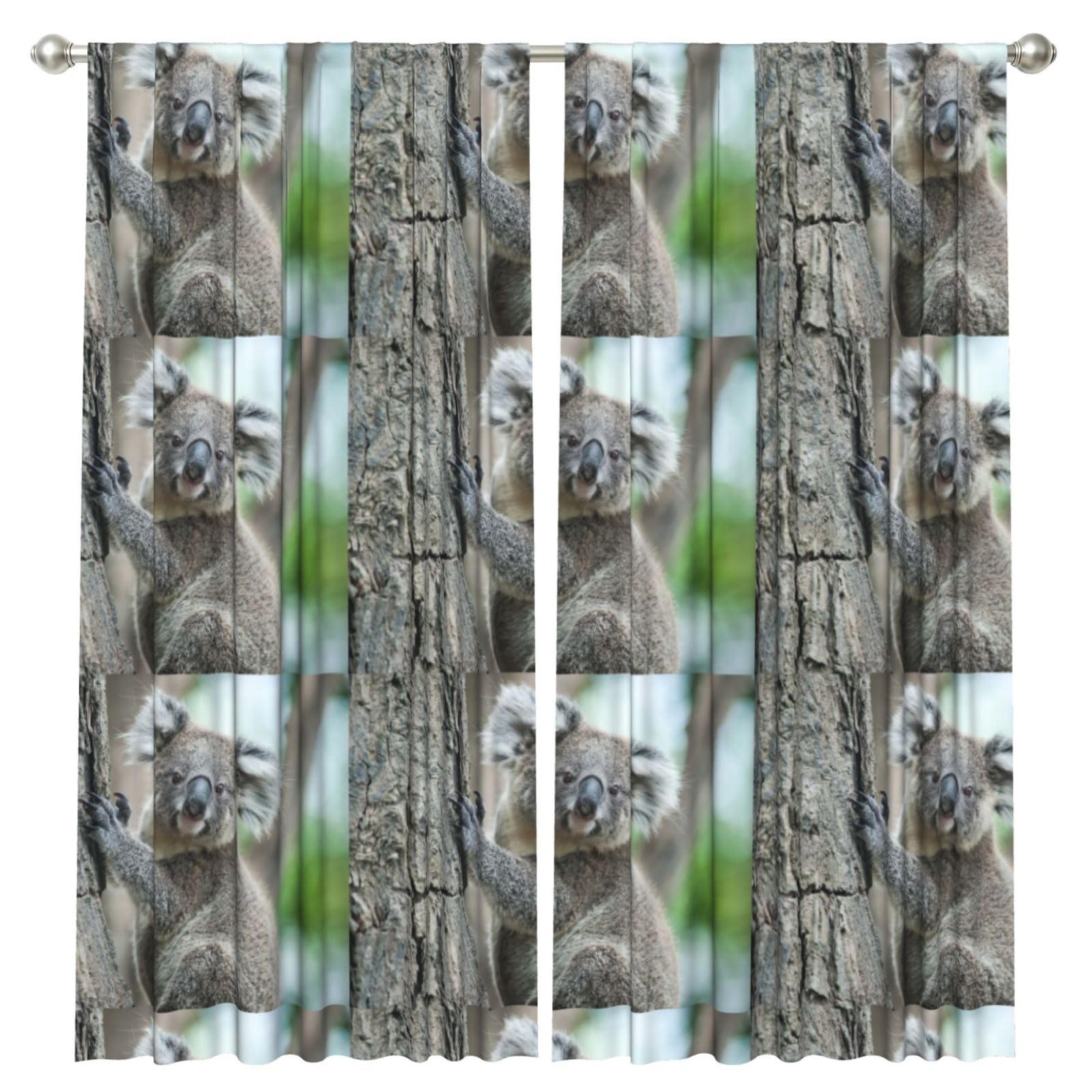 InOmak Koala, 2 Panels Window Curtains 52 x 84 Inch Blackout Curtains for Living Room Bedroom