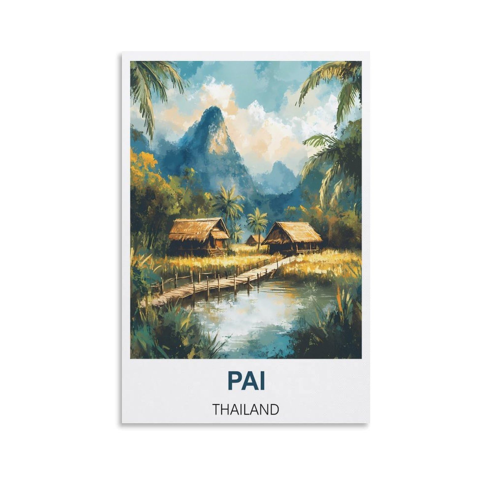 Ezmlfa S494 5D Diamond Painting Kits For Adults,Pai Thailand,Diamond Painting,Landscape Gem Art Kits Adult And Crafts Home Decor 30X40cm