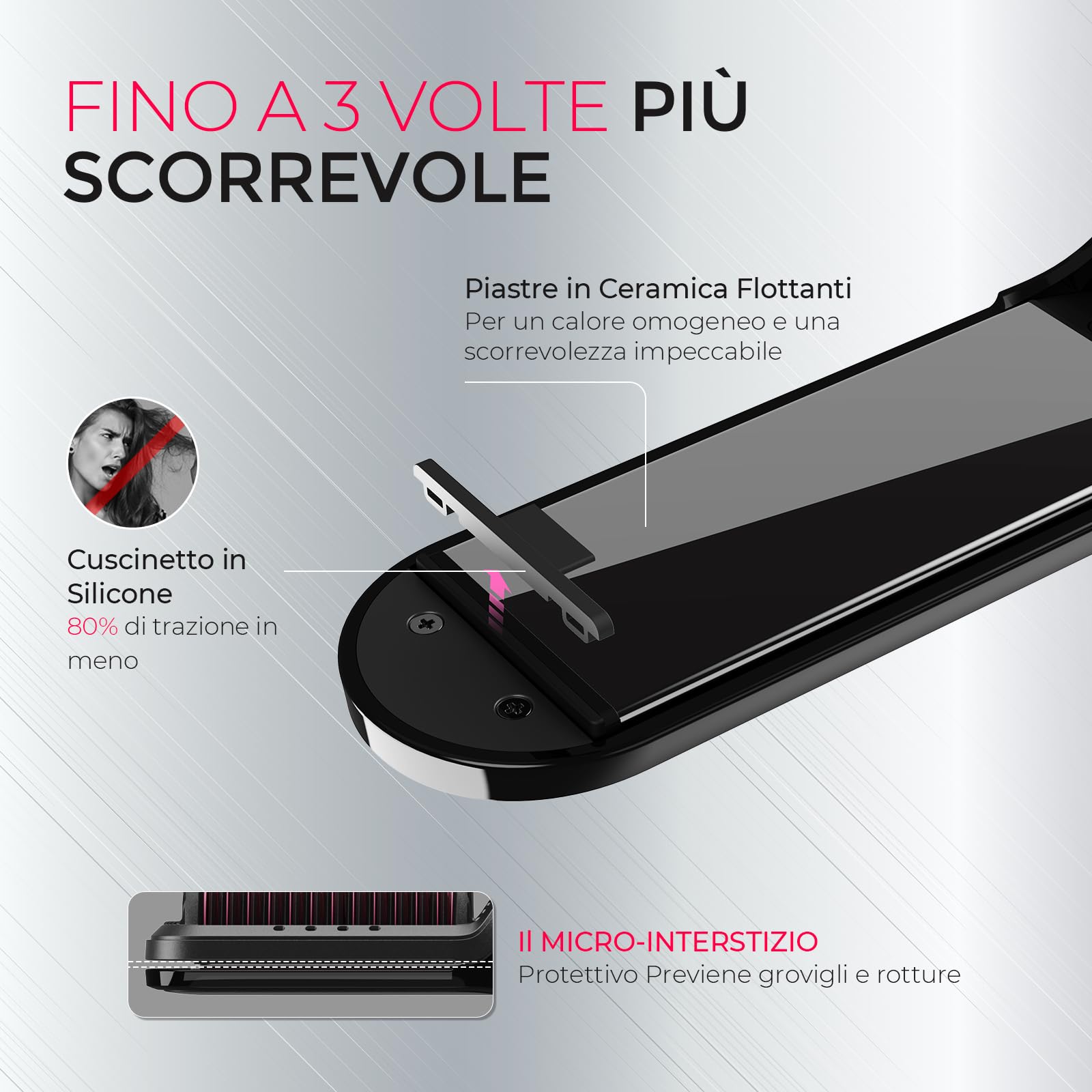 TYMO Piastra per Capelli e Spazzola Lisciante 2 in 1, 200M Ioni, Pettine Caldo in Ceramica Doppia Tensione, Lisciante Professionale Anticrespo per Capelli Lisci, Mossi o Ricci, Nero