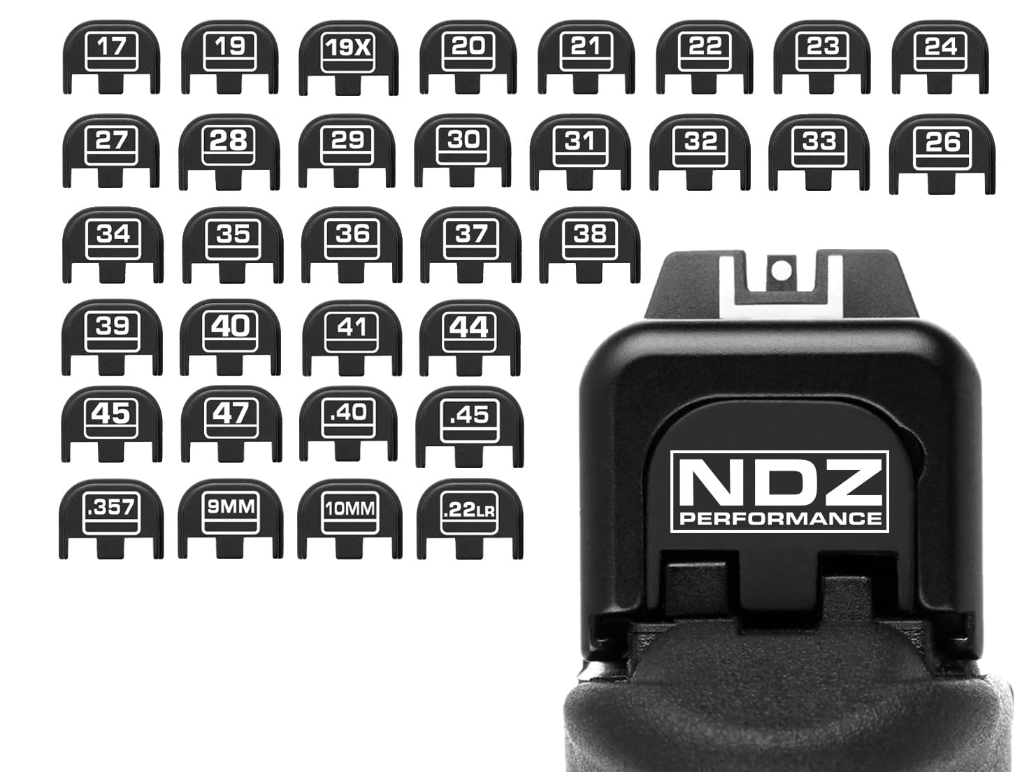 NDZ Performance Anodized Aluminum Slide Cover Back Plate for Glock Gen 1-5 Models 17-47 – Durable CNC Machined Replacement – Made in USA​ - Choose Model