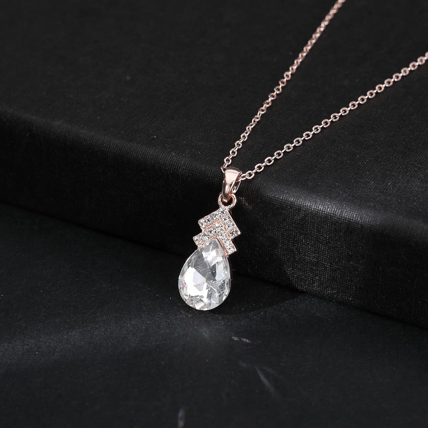 Bridesmaid Necklace Earrings Jewelry Set for Bridesmaids, 18K Gold Plated/Rose Gold Plated/Silver Plated with Crystal Rhinestone,1-4-6-8 Sets Choise for Wedding Gift