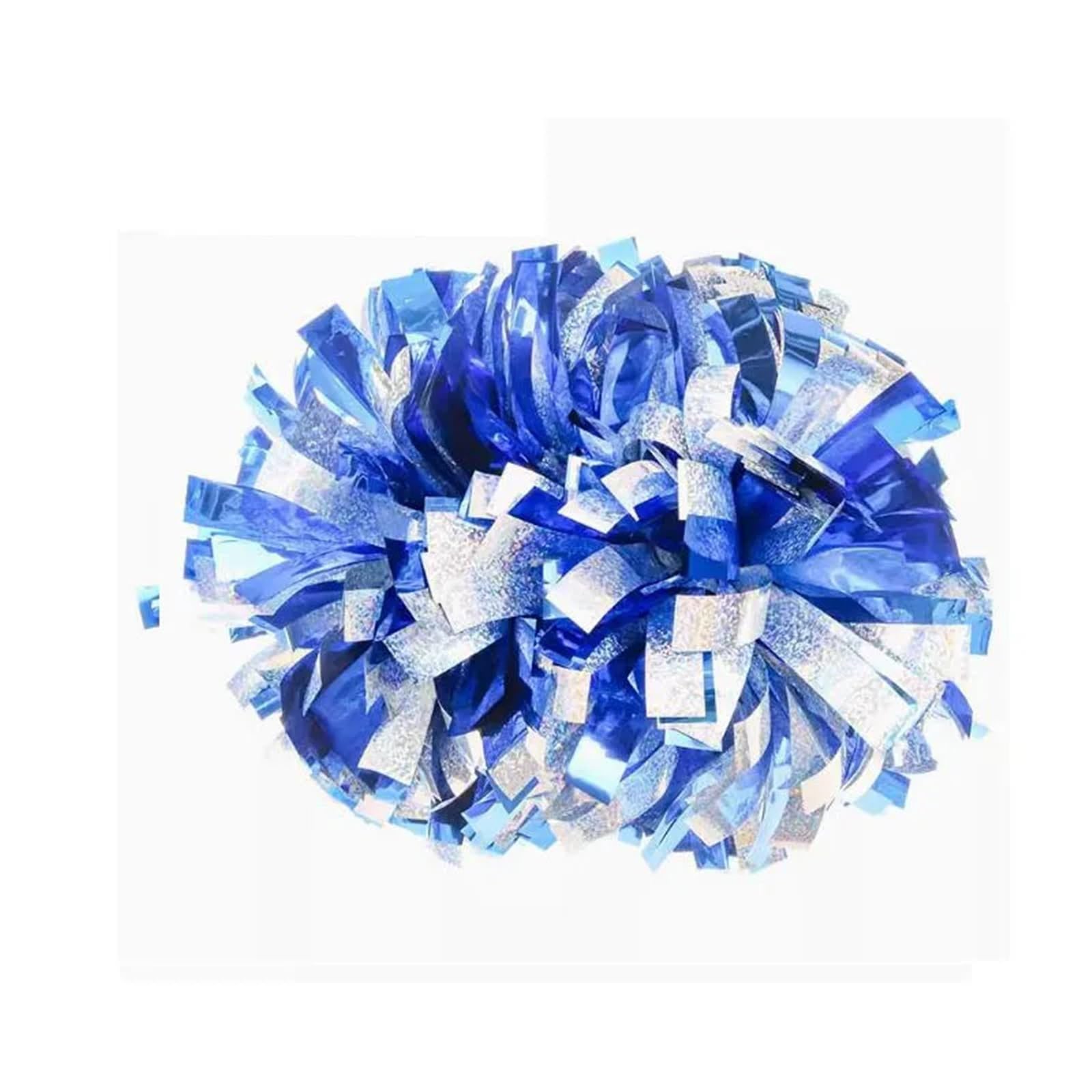Aiqijohi Color 3 Cheerleader Pom Poms 1Piece Cheerleader Pom, Metallic White, 4 ",6",8 Pick Color