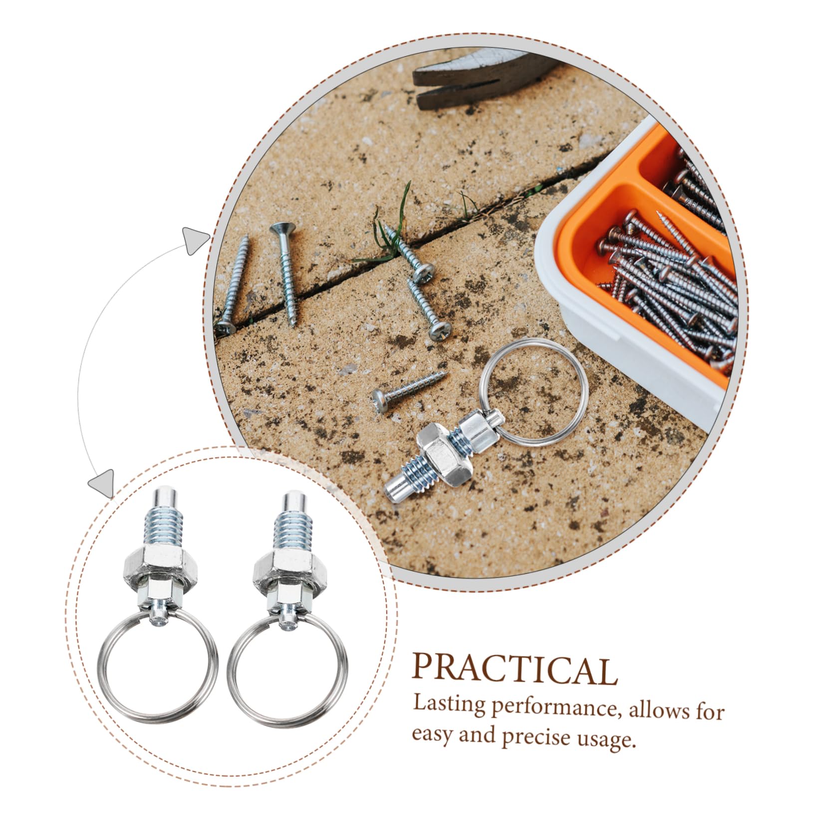 OSOLADY Spring Plunger Pin Latch 2pcs Spring Locking Retractable Plunger Pull Ring Stainless Steel Accessory