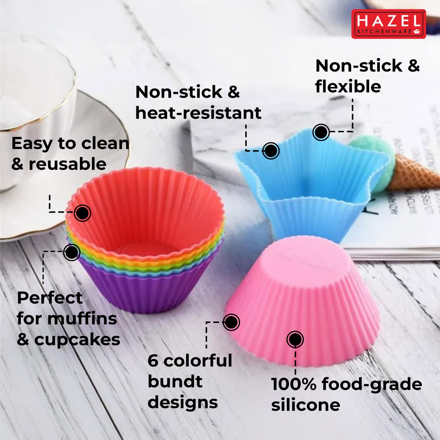 HAZEL Silicone Muffin Mould Set - 8 Designs -4