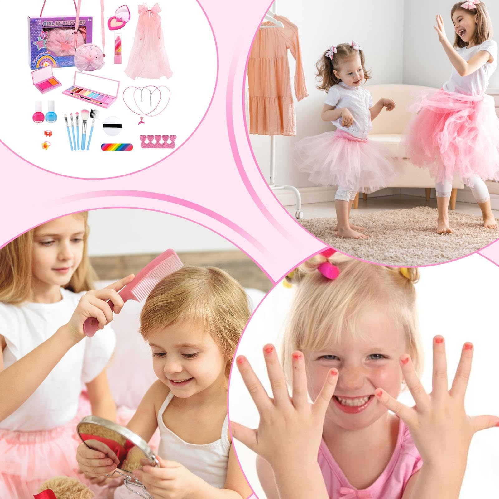Trucco Per Bambini Giocattoli Per Fingere Realistici Portatili E Lavabili | Cosmetici per Ragazze Ideale per Feste, Compleanni, Viaggi, Eventi Scolastici e Serate con le Amiche